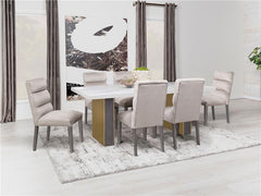 Carla Upholstered Dining Side Chair Stone (Set of 2) - 106683
