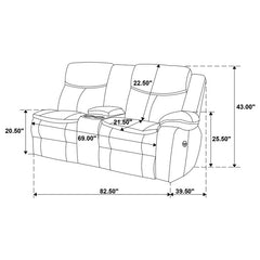 Sycamore Upholstered Power Reclining Sectional Sofa Grey - 610200P