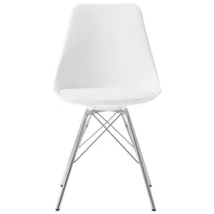 Lowry 5-piece Round Dining Set Tulip Table with Eiffel Chairs White - 105261-S5W