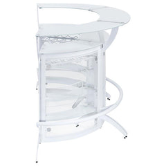 Dallas 2-shelf Curved Home Bar White and Frosted Glass (Set of 3) - 182136-S3