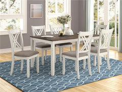 Fortress 7-piece Dining Set Chestnut and Vintage White - 190721