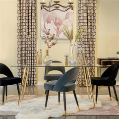 Gilman Rectangle Glass Top Dining Table - 190621GLD