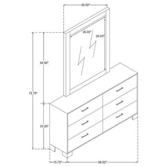 Sidney 6-drawer Dresser with Mirror Rustic Pine - 223143M