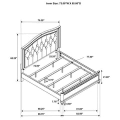 Bling Game 5-piece California King Bedroom Set Platinum - 204181KW-S5