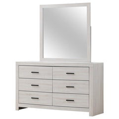 Brantford 6-drawer Dresser with Mirror Coastal White - 207053M
