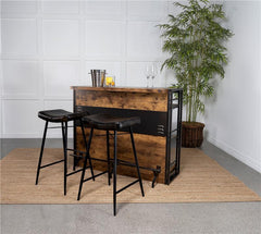 Bayu Leather Upholstered Saddle Seat Backless Bar Stool Antique Espresso and Black (Set of 2) - 109259