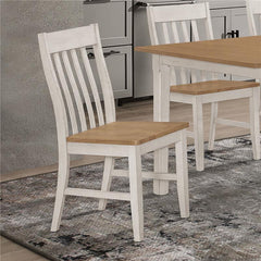 Kirby Slat Back Side Chair (Set of 2) Natural and Rustic Off White - 192692