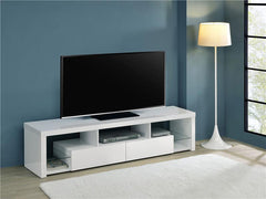 Jude 2-drawer Engineered Wood 71" TV Stand High Gloss White - 704251