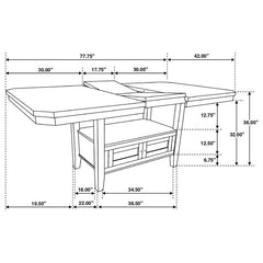 Prentiss Rectangular Counter Height Table with Butterfly Leaf Cappuccino - 193108