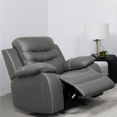 Nova Upholstered Padded Arm Glider Recliner Dark Grey - 602533