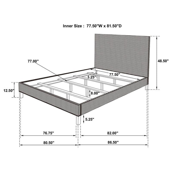 Zyla Wood Eastern King Panel Bed Kubu Grey - 360181KE