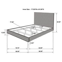 Zyla Wood Eastern King Panel Bed Kubu Grey - 360181KE