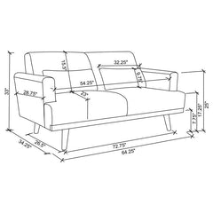 Blake Upholstered Track Arm Loveseat Sharkskin - 511122