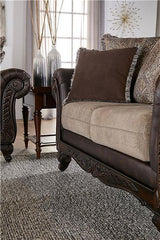 Elmbrook Upholstered Rolled Arm Loveseat Brown - 508572