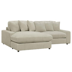 Blaine Upholstered Reversible Chaise Sectional Sofa Sand - 509899