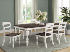 Madelyn 7-piece Rectangle Dining Set Dark Cocoa and Coastal White - 110381-S7