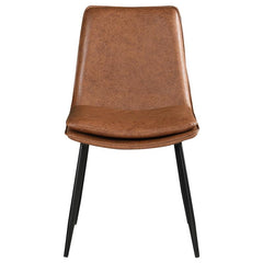 Ortega Padded Seat Solid Back Dining Side Chair Coffee and Black (Set of 2) - 115472