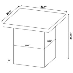 Devar Square Engineered Wood End Table Mango Brown - 708067