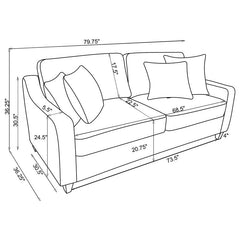 Christine Upholstered Sloped Arm Sofa Beige - 552061