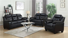 Finley Upholstered Padded Arm Tufted Accent Chair Black - 506553