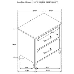 Anastasia 2-drawer Nightstand Pearl White - 224752