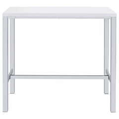 Natividad 5-piece Bar Set White High Gloss and Chrome - 182525