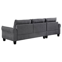 Caspian Upholstered Curved Arm Chaise Sectional Sofa Grey - 509540