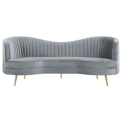 Sophia 3-piece Upholstered Channel Tufted Sofa Set Grey - 506864-S3