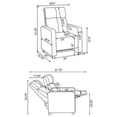 Toohey Upholstered Tufted Recliner Living Room Set Black - 600181-S4B