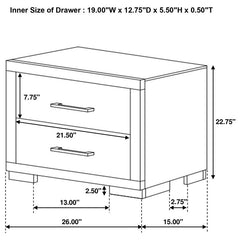 Jessica 5-piece Eastern King LED Bedroom Set Cappuccino - 200711KE-S5P