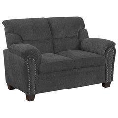 Clementine Upholstered Padded Arm Loveseat Grey - 506575