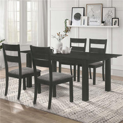 Jakob 5-piece Rectangular Dining Set Grey and Black - 115131-S5