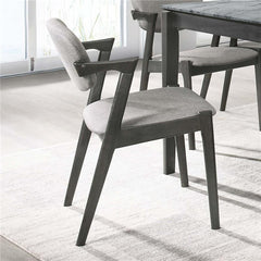 Stevie Upholstered Demi Arm Dining Side Chairs Brown Grey and Black (Set of 2) - 115112