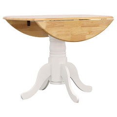 Allison 5-piece Round Drop Leaf Dining Table Set White - 4241-S5