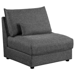 Sasha 3-Piece Upholstered Sofa Barely Black - 551681-SETB