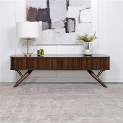 Valna Wood 71" TV Stand with Sliding Doors Walnut - 701713