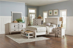 Franco Wood Queen Panel Bed Distressed White - 205331Q