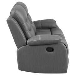 Nova 3-piece Upholstered Padded Arm Sofa Set Dark Grey - 602531-S3