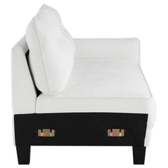 Caspian Upholstered Curved Arm Chaise Sectional Sofa White - 509550