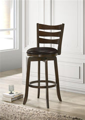 Murphy Ladder Back Pub Height Swivel Bar Stool Dark Cherry and Brown - 181369