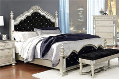 Heidi Wood Eastern King Poster Bed Metallic Platinum - 222731KE