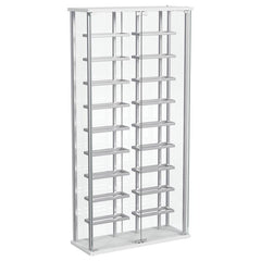 Montara Tempered Glass Wine Storage Display Curio Cabinet with LED Lighting Chrome - 182037