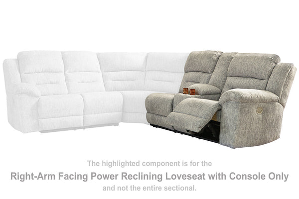 Family Den Right-Arm Facing Power Reclining Loveseat with Console - 5180290