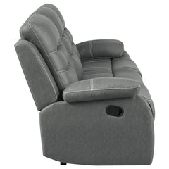 Nova 2-piece Upholstered Padded Arm Sofa Set Dark Grey - 602531-S2