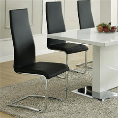 Montclair High Back Dining Chairs Black and Chrome (Set of 4) - 100515BLK