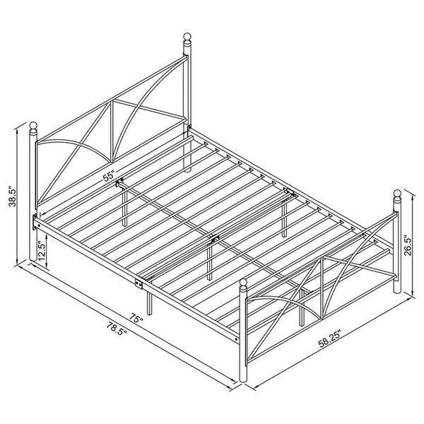 Hart Metal Full Open Frame Bed White - 422759F