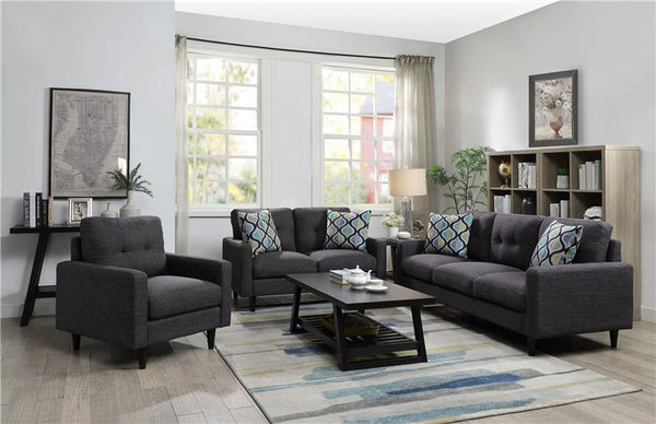 Watsonville Upholstered Track Arm Tufted Sofa Grey - 552001