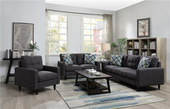 Watsonville 3-piece Upholstered Track Arm Sofa Set Grey - 552001-S3