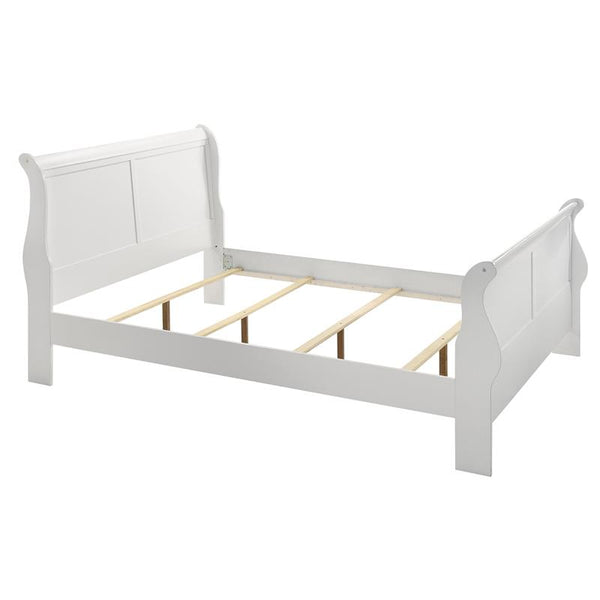 Louis Philippe Wood Full Sleigh Bed White - 204691F