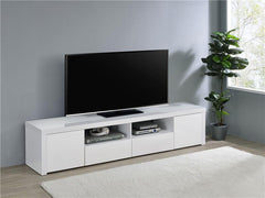 Jude 2-door Engineered Wood 79" TV Stand High Gloss White - 704262